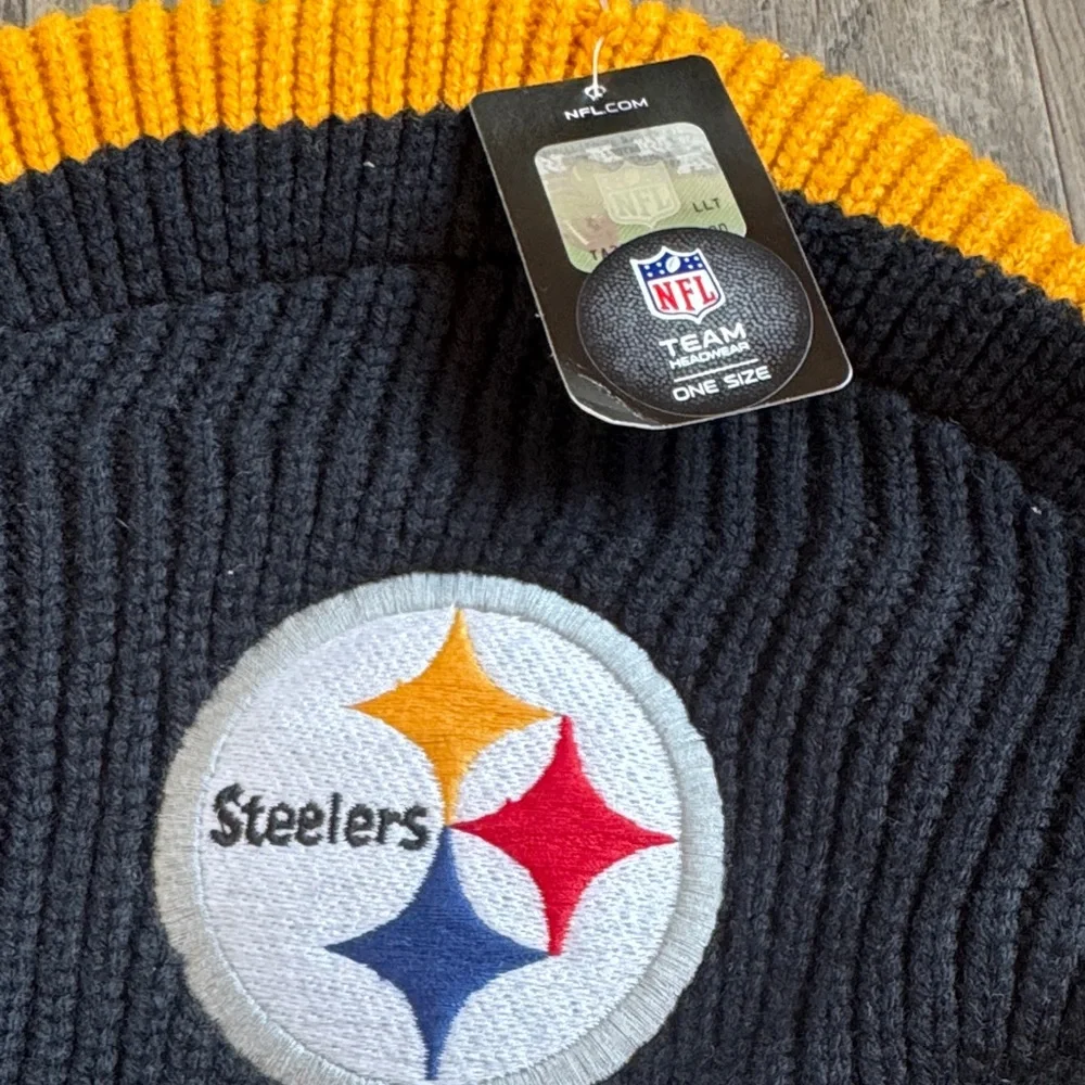 Steelers Kids Knit Hat - Black and Yellow - One Size